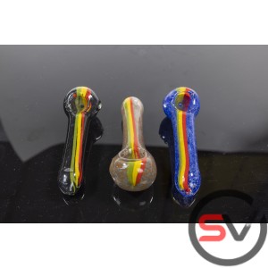 ASSORTED COLORS STRIPED HAND PIPE 4.5inch 3CT/PK
